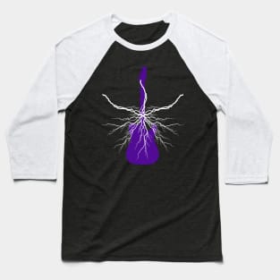 Purple Electric Lightning Guitar Baseball T-Shirt